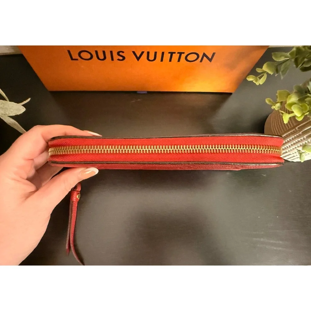Louis Vuitton‎ Zippy Wallet Monogram Empreinte Leather Red Authentic